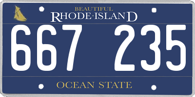 RI license plate 667235