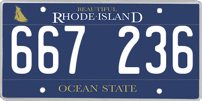 RI license plate 667236