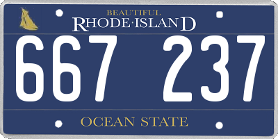 RI license plate 667237