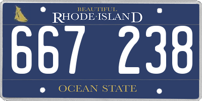 RI license plate 667238