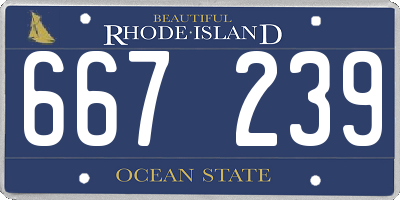 RI license plate 667239
