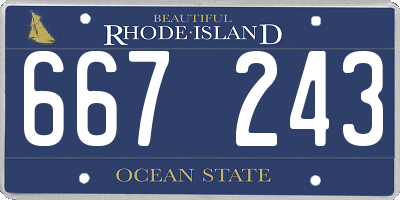 RI license plate 667243
