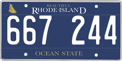RI license plate 667244