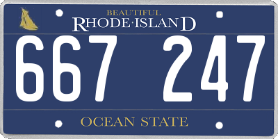 RI license plate 667247