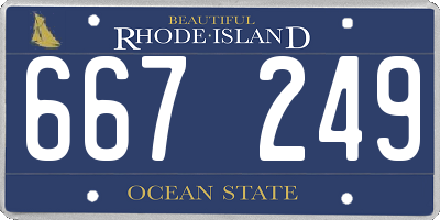 RI license plate 667249
