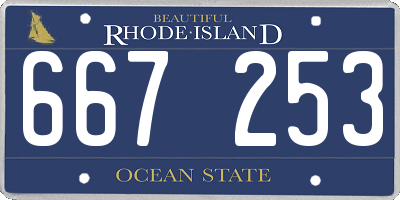 RI license plate 667253