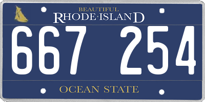 RI license plate 667254