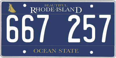RI license plate 667257