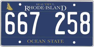 RI license plate 667258