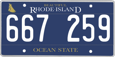 RI license plate 667259