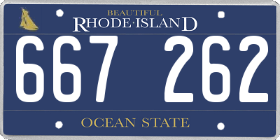 RI license plate 667262