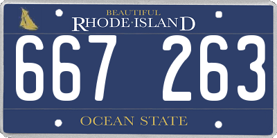 RI license plate 667263