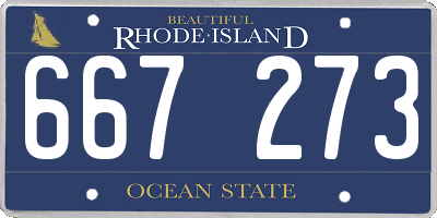 RI license plate 667273