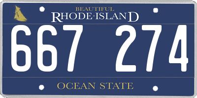 RI license plate 667274