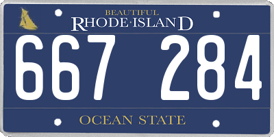 RI license plate 667284