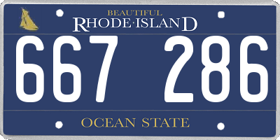 RI license plate 667286