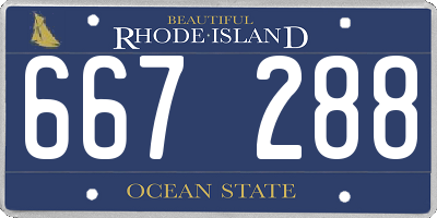 RI license plate 667288