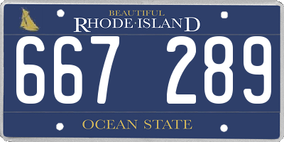 RI license plate 667289