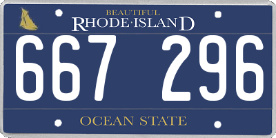 RI license plate 667296