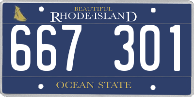 RI license plate 667301