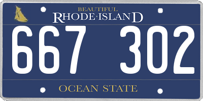 RI license plate 667302