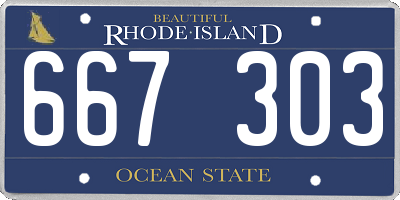 RI license plate 667303