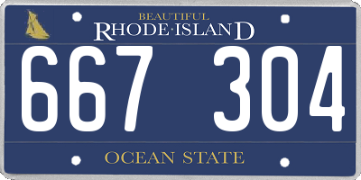 RI license plate 667304