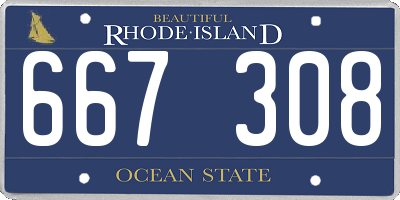 RI license plate 667308