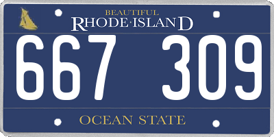 RI license plate 667309