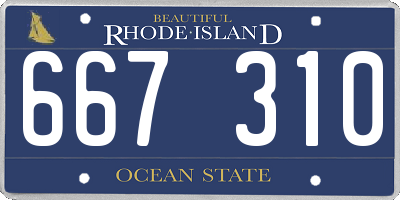 RI license plate 667310