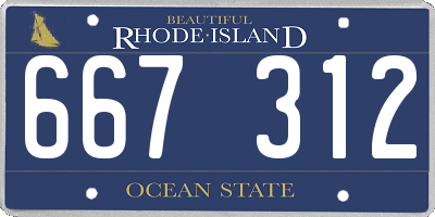 RI license plate 667312