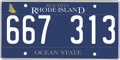 RI license plate 667313