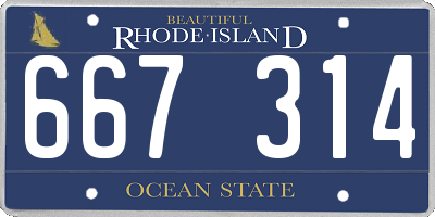 RI license plate 667314