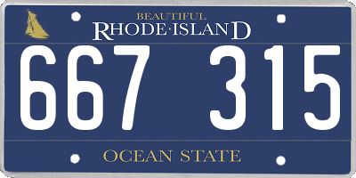 RI license plate 667315