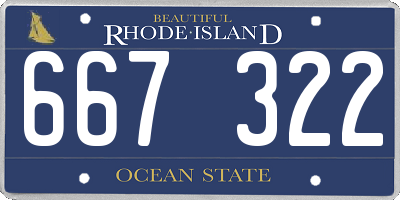 RI license plate 667322