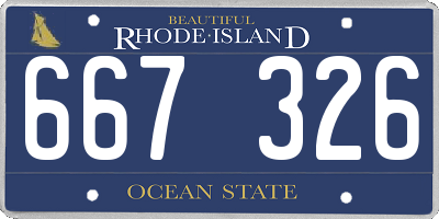RI license plate 667326