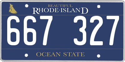 RI license plate 667327