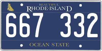 RI license plate 667332