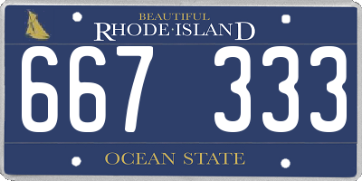 RI license plate 667333