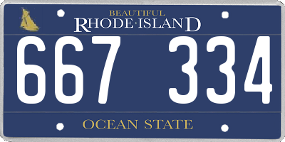 RI license plate 667334