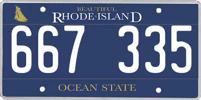 RI license plate 667335