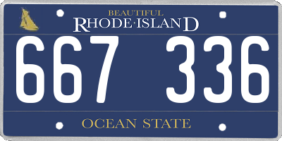 RI license plate 667336