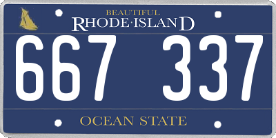 RI license plate 667337