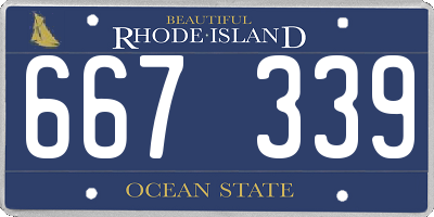 RI license plate 667339