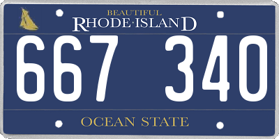 RI license plate 667340