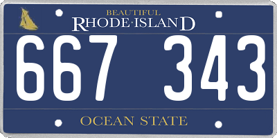 RI license plate 667343