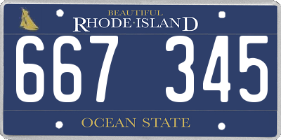 RI license plate 667345