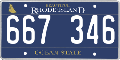 RI license plate 667346