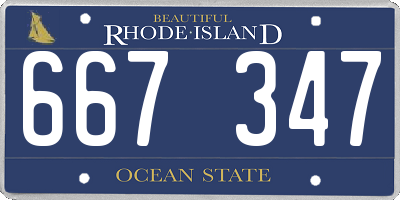 RI license plate 667347
