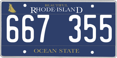 RI license plate 667355